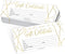 Hadley Designs 25 Gold Geo Blank Gift Certificates for Small Business, Elegant Paper Voucher for DIY Coupon Cards, 4x9"