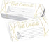 Hadley Designs 25 Gold Geo Blank Gift Certificates for Small Business, Elegant Paper Voucher for DIY Coupon Cards, 4x9"