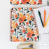 Steel Mill & Co Large Spiral Notebook, College Ruled, 11" x 9.5", Durable Hardcover, 160 Lined Pages, Orange Floral