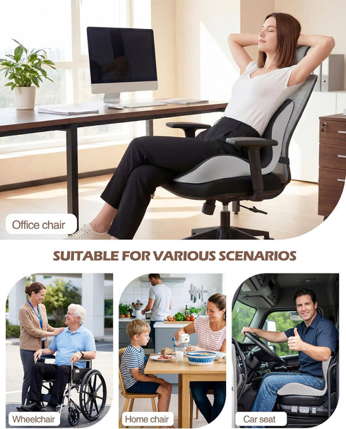 vdovsta Tailbone Office Chair Cushion for & Low Back Pain Relief, Car and Truck Seat Cushion, Comfortable Foam and High