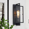 1-Light Bathroom Light Fixture, Matte Black Vanity Lights Wall Sconce with Clear