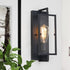 1-Light Bathroom Light Fixture, Matte Black Vanity Lights Wall Sconce with Clear