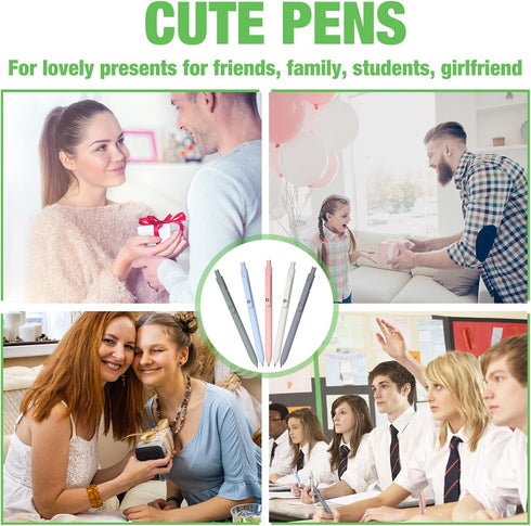 Chinco 10 Pieces Gel Ink Pens, Quick Dry Ink, 0.5 mm Retractable Fine Point Smooth Writing Pens