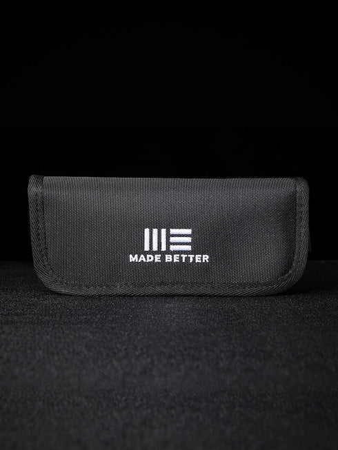 Nylon Utility Knife Pouch, Compatible with 2 Knives, Includes Polishing Cloth and Stickers, Black