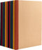 PAPERAGE 12-Pack Composition Notebook Journals, 120 Pages, Kraft Cover with Jewel Tone Spines, College Ruled, Small Size