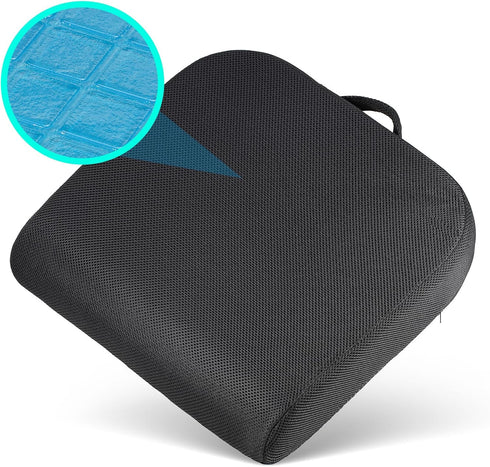 Tailbone Gel Seat Cushion - Memory Foam Cushion for Office Chair, Car Seat, and Wheelchair - Ergonomic Gel-Infused