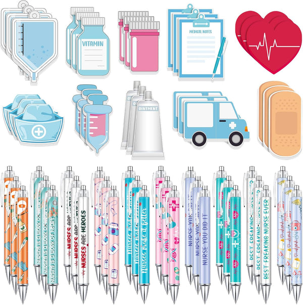 Ctosree 60 Pcs Mini Funny Nurse Sticky Notes, Nursing Student Essentials, Sticky Note Pads