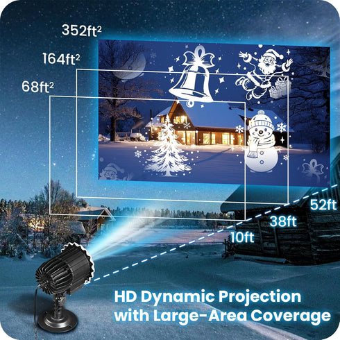 9W B02PL05 Christmas Projector Lights Outdoor, Waterproof & Adjustable LED Christmas Snowflake Projector Lights Outdoor