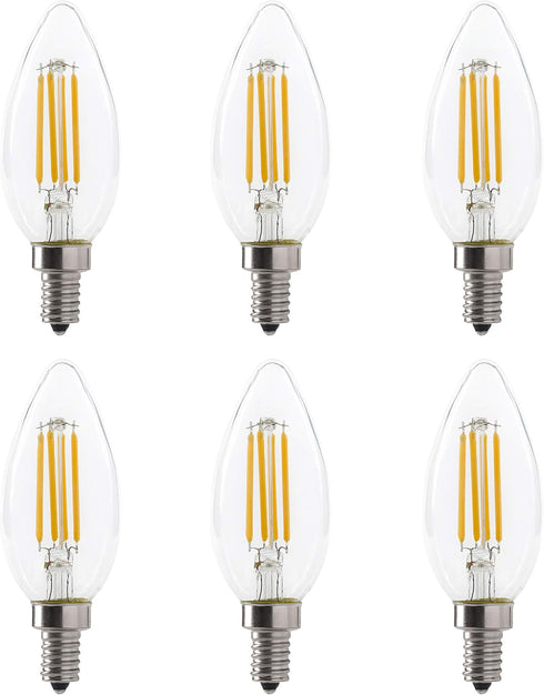 Greenlite LED B11 5W Torpedo Filament Chandelier Light Bulb, 60W Equivalent, 500 Lumens,
