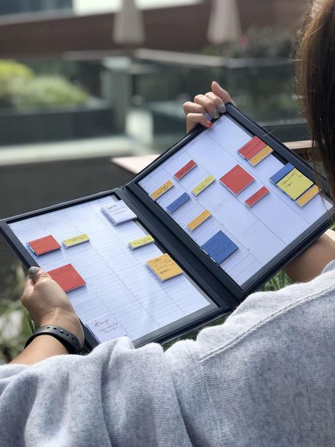 Bravestorming MoverBook Blue, Magnetic Memo Brick Organizer for School, Parenting, Office Projects & Presentations