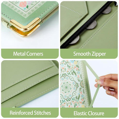 Server Book, PU Leather Server Books for Waitress with Zipper Pockets, Waitress Book with Pen Holder Fit Server Apron