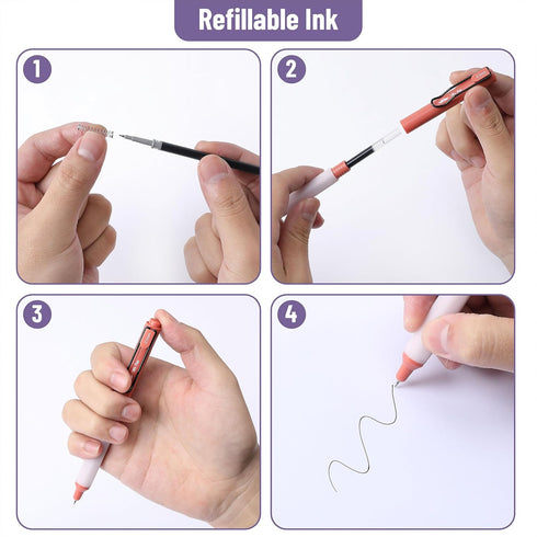 Mr. Pen Retractable Gel Pens, 18 Pack, Fine Point 0.5mm Black Ink, Vintage & Pastel Barrels, Aesthetic Pens for