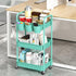 MOYIPIN 3-Tier 3 Plastic Rolling Utility Cart with Handle,Utility Storage Cart for Office, Living Room, Kitchen,Movable