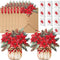 Afniimyapt 10 Sets Christmas Poinsettia Basket Pop Up Cards 3D Paper Poinsettias Basket