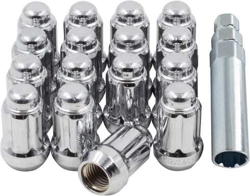 Wheel Accessories Set of ATV/UTV 16 Chrome 10x1.25 Lug Nuts 1.38" Long for Small Diameter Bulge Acorn