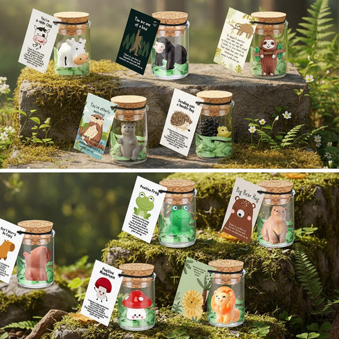 50 Set Fumete Employee Appreciation Gift for Coworker End of Year Teacher Nurse Funny Resin Animal Mental Health Stress