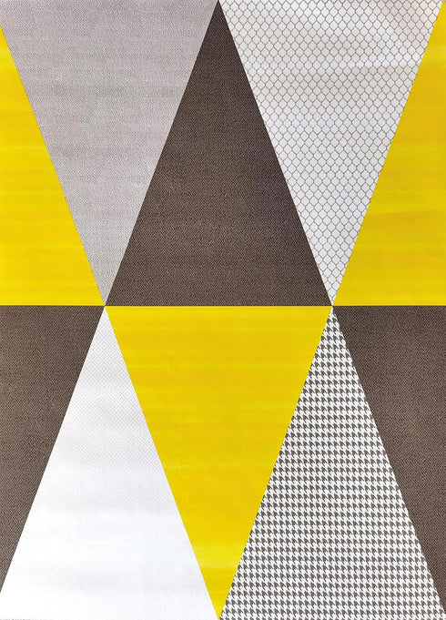 8630 Geometric Triangle Peel and Stick Wallpaper Yellow/Gray, Removable Self-Adhesive Contact Paper for Home Decor
