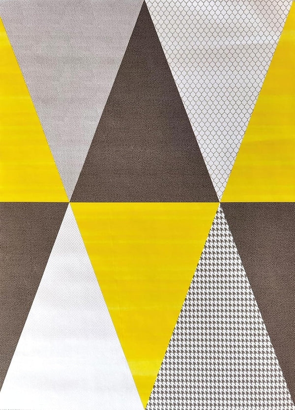 8630 Geometric Triangle Peel and Stick Wallpaper Yellow/Gray, Removable Self-Adhesive Contact Paper for Home Decor