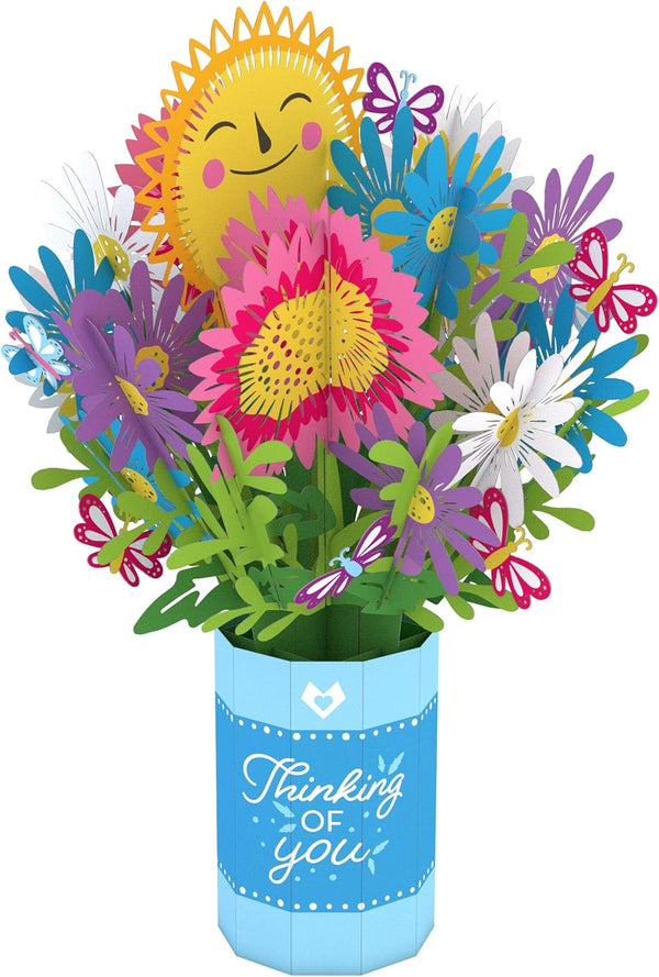 Lovepop Everyday 3D Pop-Up Card for Her and Him - Daisies & Sunflower - 10.25" x 7.5" Floral Bouquet, Blank Note Card