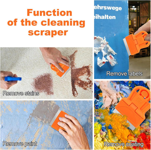 WEGAZ -4 20 Pcs Mini Plastic Razor Blade Scraper Tool-Suitable for Cleaning Windows and Glass Stoves-Equipped
