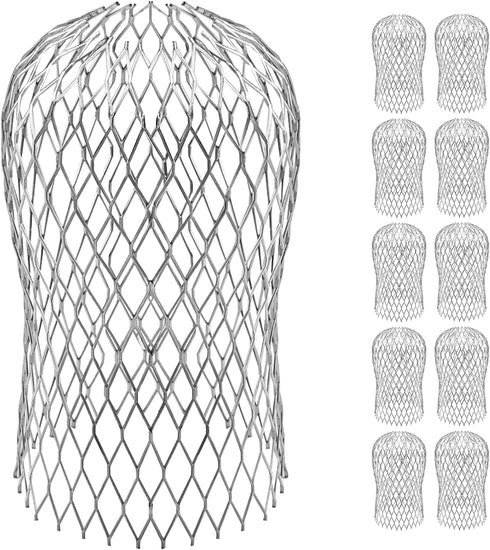 10 Pack Gutter Downspout Guards, 3.5 Inch Adjustable Aluminium Filter Strainer, Expandable Gutter Strainer for