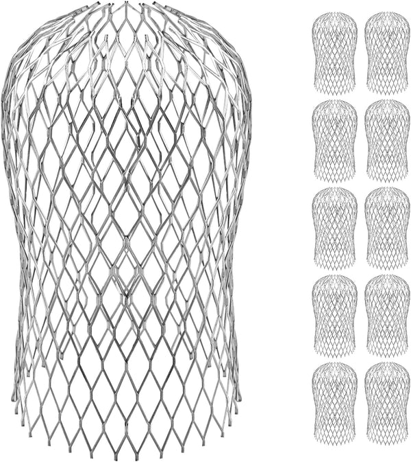 10 Pack Gutter Downspout Guards, 3.5 Inch Adjustable Aluminium Filter Strainer, Expandable Gutter Strainer for