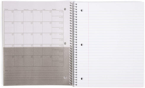 Mintra Office Durable Spiral Notebooks, 1 Subject, 3 Pack (Teal, Purple, White), 100 Sheets, Moisture Resistant