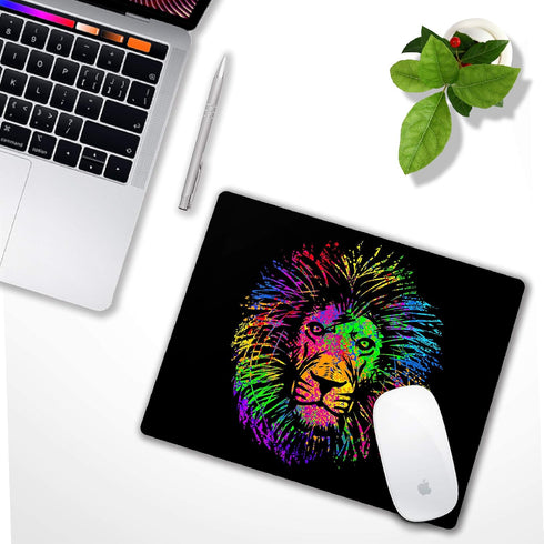 Mouse pad Small Computer Mouse pad with Personalized Watercolor Lion Design Office Non-Slip Rubber Mousepad by SHALYSONG