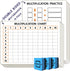SCRIBBLEDO 10 Pack Dry Erase Multiplication Chart, 9" x 12" Double Sided Times Table Whiteboard for Kids