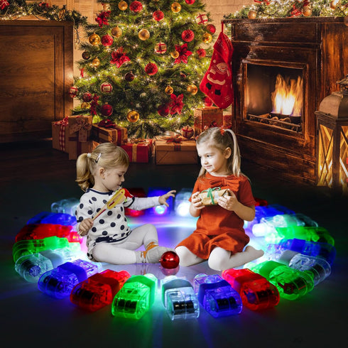 VETE 60Pcs LED Finger Lights Flashlights for Kids Glow Party Favors Birthday Christmas Halloween Supplies
