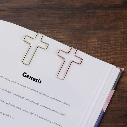 Mr. Pen - Cross Paper Clips, 35 Pack (Gold and Rose Gold Color), Bible Paper Clips, Journaling Supplies for Christian