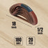 POWERTEC 1/2 x 18 Inch Sanding Belts, 20PK, 180 Grit Aluminum Oxide Belt Sander for Woodworking, Metal Polishing