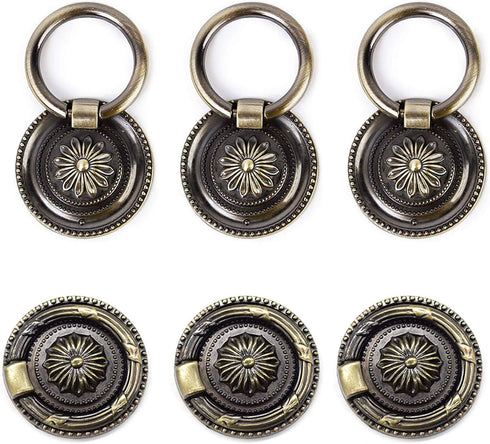YankMooM Antique Drawer Pulls Bronze Dresser Pull Rings Round Drawer Handles Vintage