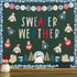 Whaline 85 Pcs Winter Bulletin Board Decoration Kit, Xmas Tree, Snowmen, Snowflake Cutouts for Home School Office Decor