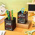 Teling 2 Pcs Wooden Teacher Desktop Pen Organizer, Pencil Holder, Color Pencil Organizer for School Office Home