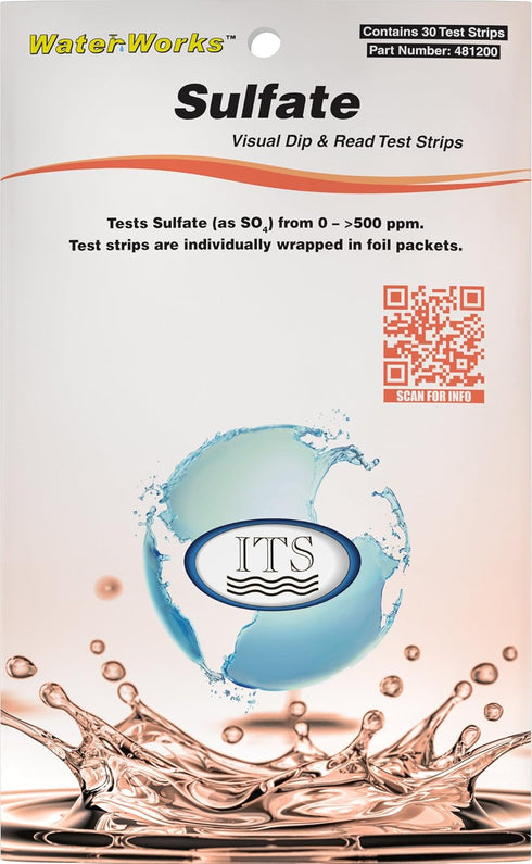 Industrial Test Systems WaterWorks 481200 Sulfate Check Test Strip, 0-400 ppm Range, Pack of 30