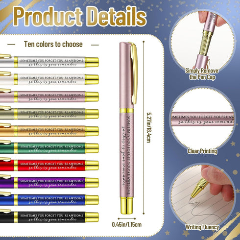 Sayglossy 40 Sets Employee Appreciation Gifts Inspirational Ballpoint Pen with Thank You Greeting Card for Staff