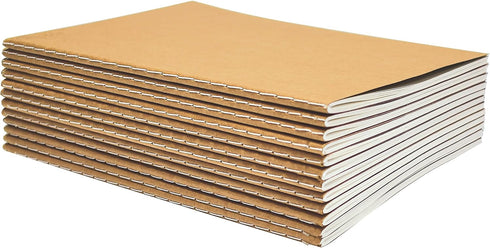 Better Office Products Kraft Notebooks, Bulk Pack 8.3 in x 5.5 in, A5 Size, 60 Lined Ivory Pages, Soft Cover