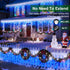 504 112 50ft 12 Dimmable, LED Christmas Lights with Drops, Modes Blue and White Fairy String Lights with Timer