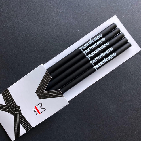 Taekwondo Pencils HB Wood Cased with Clear PVC Pencil Case, Gift Idea for Martial Arts Students (30 Count)