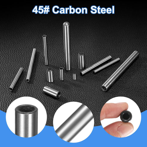 uxcell 8pcs M6 4 Internal Thread Dowel Pin Sizes Chamfering Flat Carbon Steel Cylindrical Pin Bed Bookshelf Metal