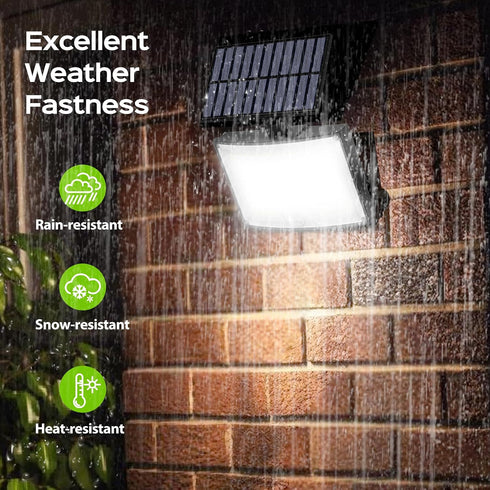 2800LM 16.4 3 1 Pack Adiding Solar Outdoor Lights, LED Flood Lights with Ft Cable, Remote Control Solar Motion Sensor