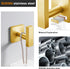 SUS304 4 Pack Towel Hooks for Bathrooms, Brushed Gold Towel Hook for Kitchen Bathroom, Stainless Steel Coat Hook