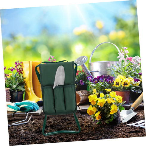 Yardwe Garden Kneeler Tool Bag Portable Kneeling Stool Side Pouch Multiple Storage Pockets for Outdoor Gardening Sturdy