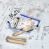 AUSTARK 10 Pcs Zipper File Bags, Waterproof Plastic Mesh Pouch for Office School, B6 Size 7.6''x5.3'', White and Blue