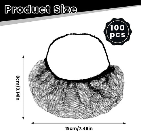 Gabrella 100 Pcs Disposable Beard Nets Food Service, Breathable Nylon Hair Nets for Food Service Workers, Nylon