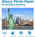 Uinkit 37lb Thin Flyer Paper Glossy 8.5x11 Inkjet 100 Sheets Single Side DIY Chip Bag 135gsm Photos Picture for Inkjet Printer with Dye Ink Printer 8.5 x 11 inches Letter size A4 Brochure by Uinkit