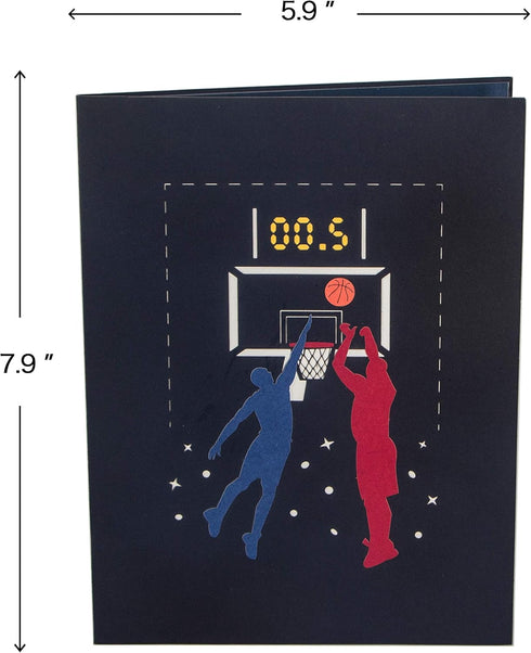 Ribbli Basketball Handmade 3D Pop Up Card - Birthday Gift for Him, Sport Gifts for Dad, with Envelope