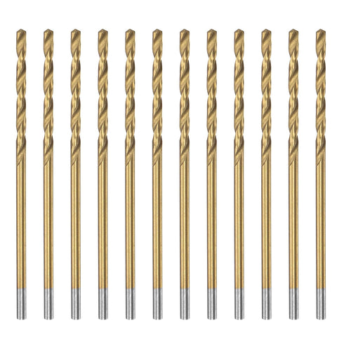 uxcell 1.6mm Drill Bits, High Speed Steel Straight Shank, 12 Pcs Titanium Coated Twist Drill Bit