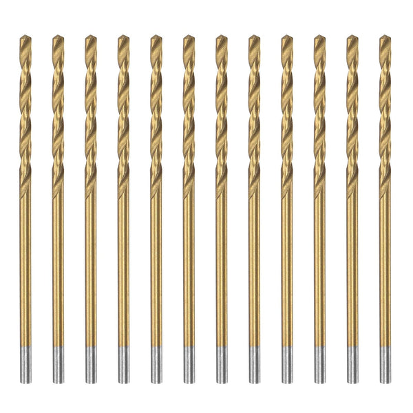 uxcell 1.6mm Drill Bits, High Speed Steel Straight Shank, 12 Pcs Titanium Coated Twist Drill Bit